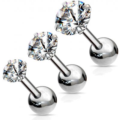 Šperky4U Cartilage piercing do ucha čirý kámen CP1045-02 – Zboží Dáma