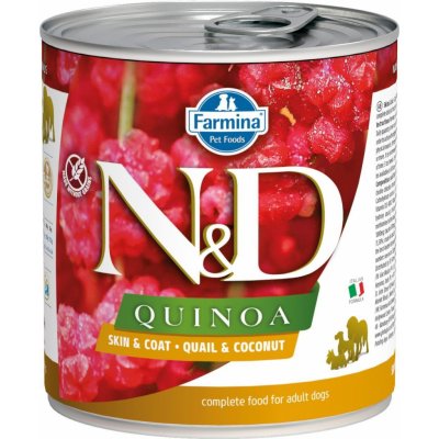 N&D Quinoa Dog Adult Skin & Coat Quail & Coconut 285 g