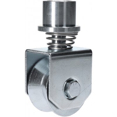 Pojezdové otočné kolečko ø58mm s pružinou, U drážka ø20 mm pro kolejnicové obloukové brány – Sleviste.cz