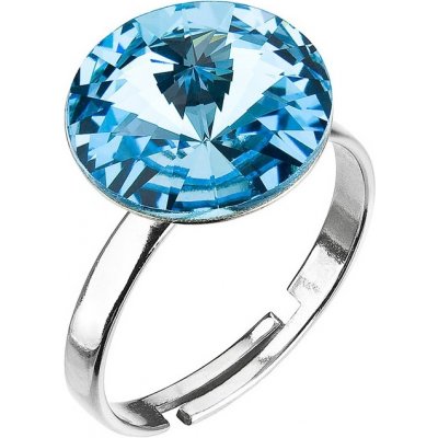 JSB prsten světle modrý Rivoli se Swarovski Elements Aqua 5025