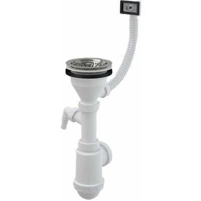 Alcadrain sifon dřezový s nerezovou mřížkou d115, flexi přepadem a přípojkou A447P-DN50/40 – Zboží Dáma