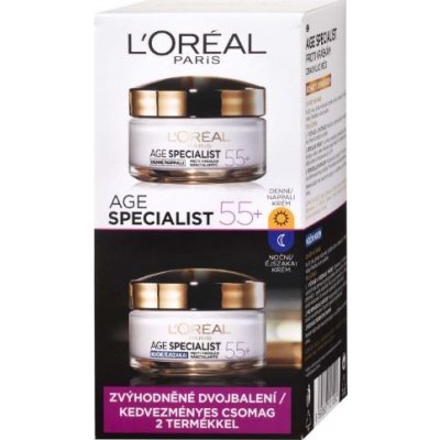 L'Oréal Paris Age Specialist 55+ denní a noční krém proti vráskám 2 x 50 ml – Zboží Mobilmania