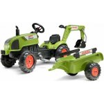 FALK Šlapací traktor 2040N Claas Arion 410 s nakladačem rypadlem a vlečkou – Zboží Mobilmania