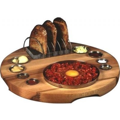 Prkénko na tatarský biftek kulaté s horkým kamenem – Sleviste.cz