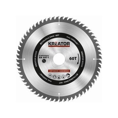 Pilový kotouč Kreator KRT020422 na dřevo 210mm, 60T – Zboží Mobilmania