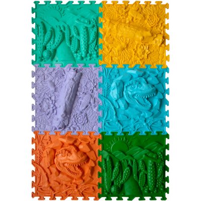 OrtoNature Masážní ortopedické podložky set 6 ks - Dinosauři v Safari – Sleviste.cz