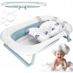 SPRINGOS Vanička pro miminko s teploměrem a podložka skládací 35L TINNIO modrá – Sleviste.cz