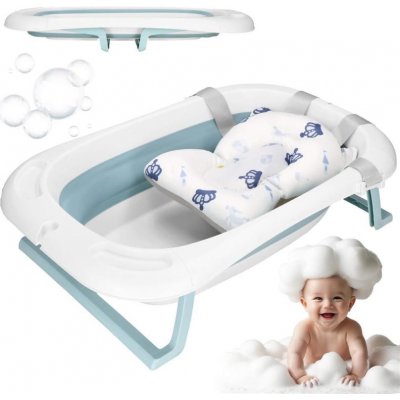 SPRINGOS Vanička pro miminko s teploměrem a podložka skládací 35L TINNIO modrá – Sleviste.cz