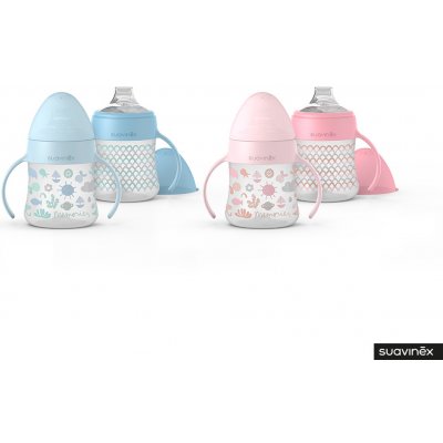Suavinex láhev první s oušky Memories modrá s obrázky 150ml – Zboží Dáma