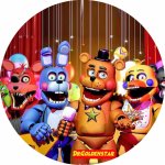 Dortový obrázek Jedlý papír FIVE NIGHTS AT FREEDYS ● velikost: průměr 24 cm ☝, ● materiál: JEDLÝ PAPÍR Ⓜ️ – Hledejceny.cz