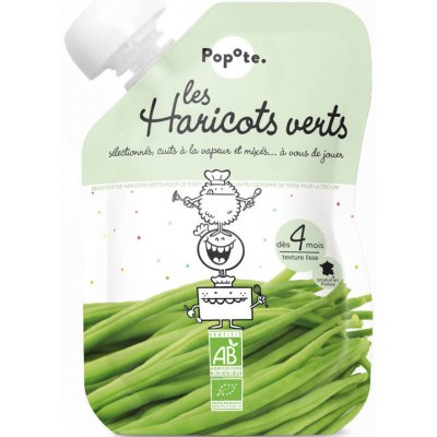 POPOTE Zeleninová kapsička zelené fazole od 4.měsíce BIO 120 g – Sleviste.cz