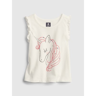 GAP Dětský top % organic cotton mix and match graphic tank Bílá – Sleviste.cz