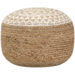 VidaXL Ručně vyrobený sedací puf bílý 45 x 30 cm juta – Zboží Dáma
