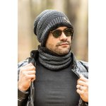 Fashionweek pánská souprava čepice + komín s kožešinou BE01 grafitová – Hledejceny.cz