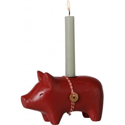 Dřevěný svícen prasátko Pig Red Small Maileg – Hledejceny.cz