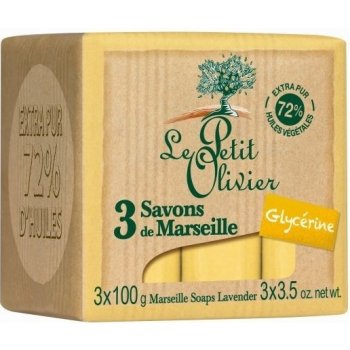Le Petit Olivier mýdlo Glycerin 3 x 100 g