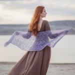 krajkový šátek mohér hedvábí Náruč šafránu – Zboží Dáma