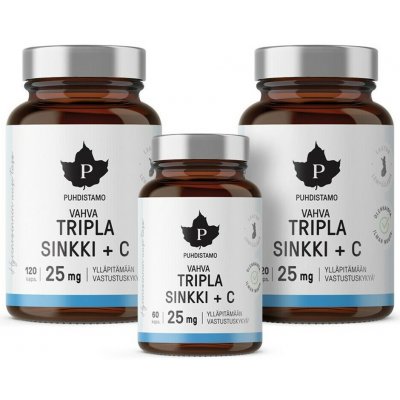 Puhdistamo Triple Zinc 25 mg + Vitamin C 120 kapslí – Hledejceny.cz