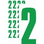 Čísla samolepicí 2 zelená samolepící vinylová fólie 75 mm písmo - aršík 4 ks – Sleviste.cz