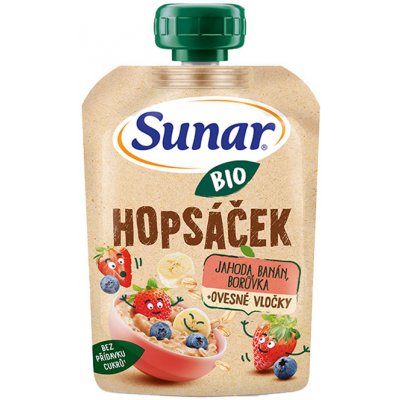 Sunar BIO Hopsáček jahoda/banán/borůvka/oves 12m+ 100g – Sleviste.cz
