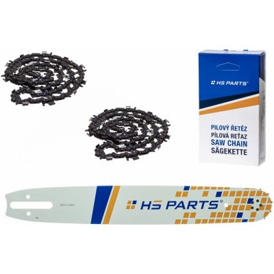 HS PARTS vodící lišta 16" 40 cm 3/8" .063" 1,6 mm + 2 x pilový řetěz 60 článků kulatý zub