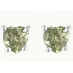 My Moldavite Stříbrné náušnice s vltavíny srdce 481-2 – Zboží Mobilmania