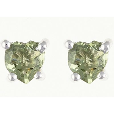 My Moldavite Stříbrné náušnice s vltavíny srdce 481-2 – Zboží Mobilmania