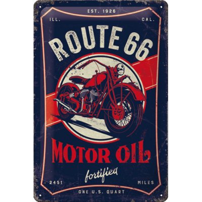 Nostalgic Art Plechová Cedule Route 66 Motor Oil – Zboží Mobilmania