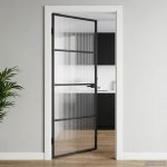 OMAXI Domovní dveře 76 x 201,5 x 3,5 cm Hliník a tvrzené sklo 397880 – Hledejceny.cz