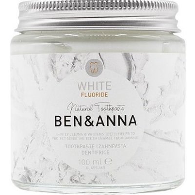 Ben & Anna Přírodní zubní pasta ve skle bílá s fluoridem 100 ml – Hledejceny.cz