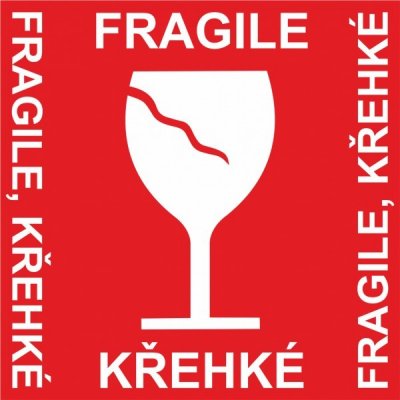 FRAGILE, KŘHKÉ | Samolepka, 10x10 cm – Hledejceny.cz
