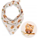 Biante dětský bavlněný šátek Sandra SA-616 Sovičky na větvích na bílém – Zboží Dáma