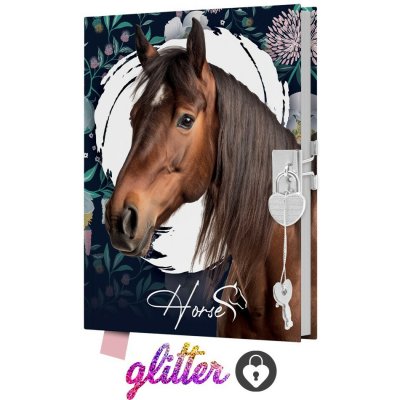 Junior Památník 14x18cm 80listů čistý se zámkem Horse kůň – Hledejceny.cz