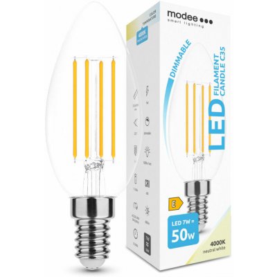 Modee Smart Lighting LED Filament Candle žárovka E14 7W neutrální bílá – Zboží Živě