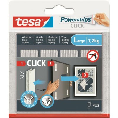 Tesa ® Samolepicí proužky se suchým zipem Powerstrips CLICK 4 x 2 L (77722-00003-00) – Hledejceny.cz