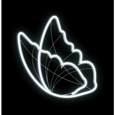 Eco Fix 2D LED světelný motýl, 55 × 55 cm, ledově bílá, závěsný, 3D tisk – Hledejceny.cz