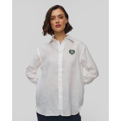 Ralph Lauren Lněná dámská košile Polo Wimbledon Bílá – Zboží Dáma