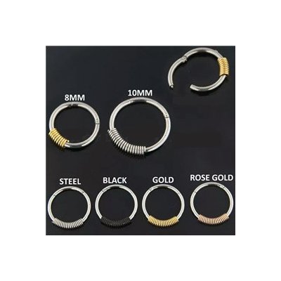 Piercingate Kruh segment spirála PKR00157 Černá – Zboží Dáma