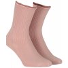 Netlačící dámské žebrované ponožky W.994 meruňka