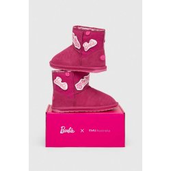 Emu Australia x Barbie Dětské semišové zimní boty Wallaby Mini Play růžová