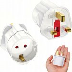 2x ADAPTÉR ZÁSUVKY ZÁSTRČKA ANGLICKÁ PL EU na UK S POJISTKOU