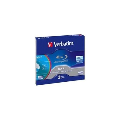 Verbatim BD-R 25GB 4x, slimbox, 3ks (43716) – Hledejceny.cz