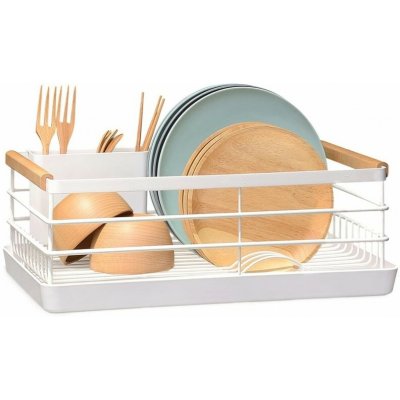 Textilomanie Kovový odkapávač na nádobí AVERO bílý – Zboží Dáma