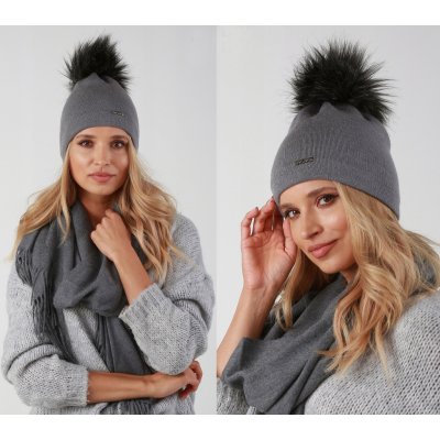 Fashionweek dámská zimní čepice s bambulí ZIZI39/P14 šedý – Hledejceny.cz