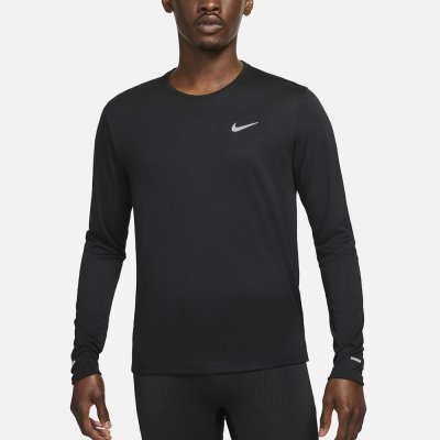 Nike tričko Sweatshirt NK DF UV Miler TO Black/ReflectiveSilver Černá