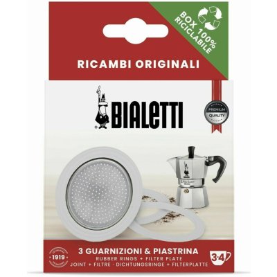 Bialetti 3 hliník sítko + silikonové těsnění 3 ks