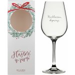 Bella Rose Sklenice na víno Nechlastám degustuji + vánoční krabička čirá barva sklo 350 ml – Zboží Mobilmania