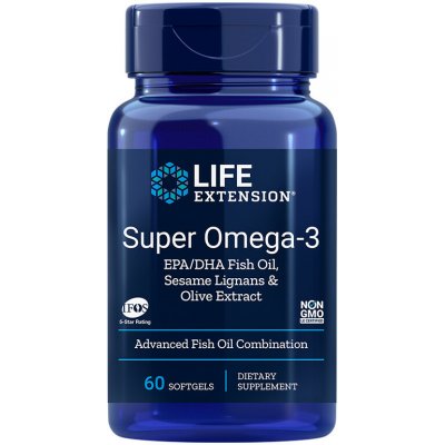 Life Extension Super Omega-3 EPA/DHA Fish Oil Sesame Lignans & Olive Extract 60 enterických kapslí – Hledejceny.cz