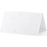 PartyDeco PartyDeco Jmenovky - bílé se zlatými tečkami 10 ks – Zboží Mobilmania