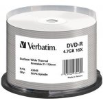 Verbatim DVD-R 4,7GB 16x, printable, spindle, 50ks (43448) – Hledejceny.cz